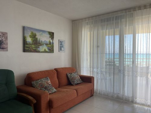 Alquiler apartamentos | Agencia Beltrán | Ref. 474- Picasso | Piscina y parking | Primera línea | Salón con sofá cama
